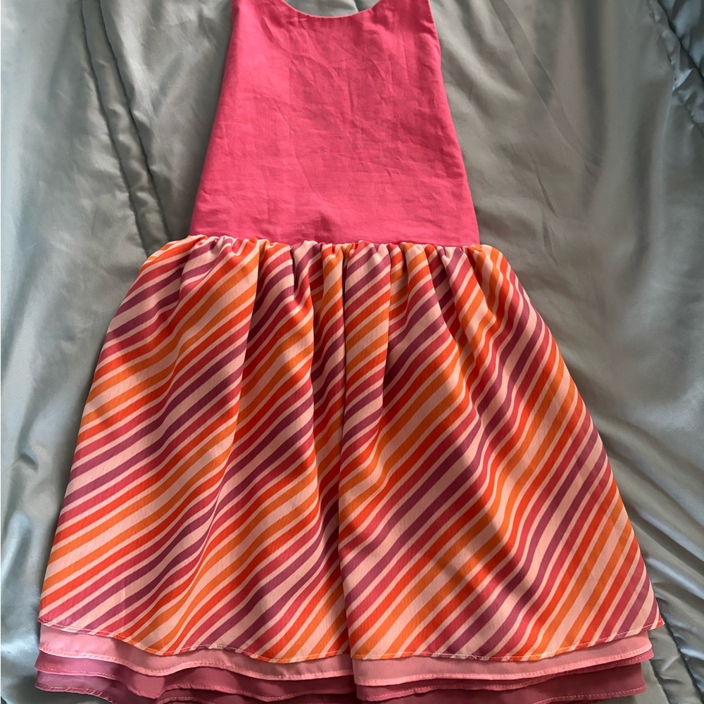 Pink and Orange Striped Dress Pleiades
